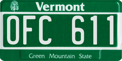 VT license plate OFC611