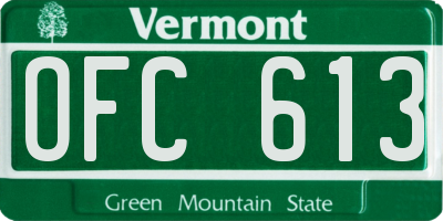 VT license plate OFC613