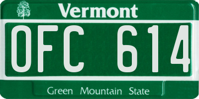 VT license plate OFC614