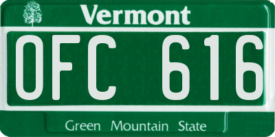 VT license plate OFC616