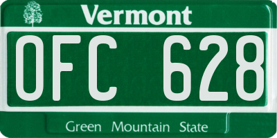 VT license plate OFC628