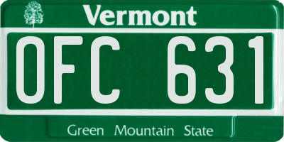 VT license plate OFC631