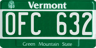 VT license plate OFC632