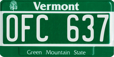 VT license plate OFC637