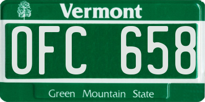 VT license plate OFC658