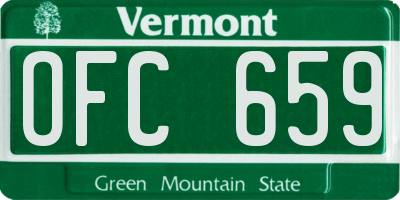 VT license plate OFC659