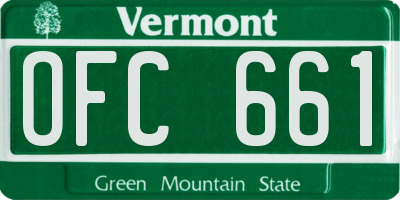 VT license plate OFC661