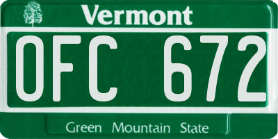VT license plate OFC672