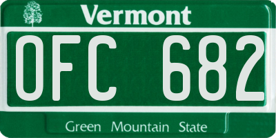 VT license plate OFC682
