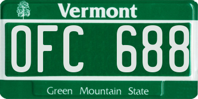 VT license plate OFC688