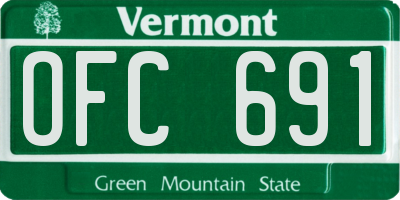 VT license plate OFC691