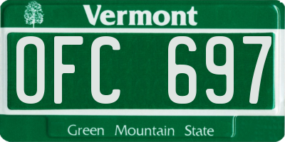 VT license plate OFC697