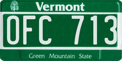 VT license plate OFC713