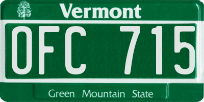VT license plate OFC715