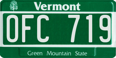 VT license plate OFC719