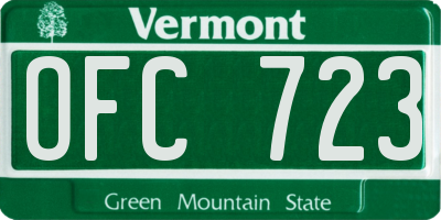 VT license plate OFC723