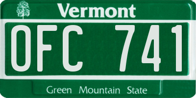 VT license plate OFC741