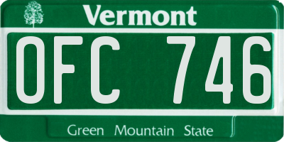 VT license plate OFC746