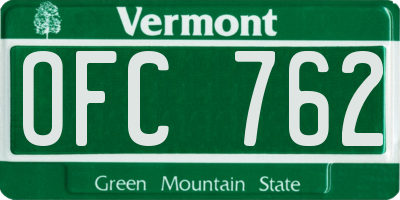 VT license plate OFC762