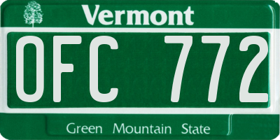 VT license plate OFC772