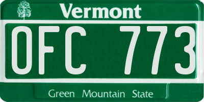 VT license plate OFC773
