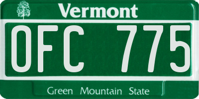 VT license plate OFC775