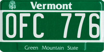 VT license plate OFC776
