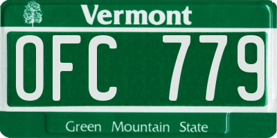 VT license plate OFC779