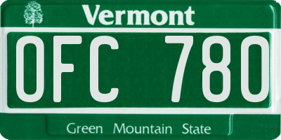 VT license plate OFC780