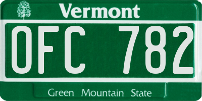VT license plate OFC782