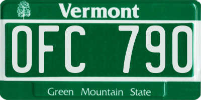 VT license plate OFC790