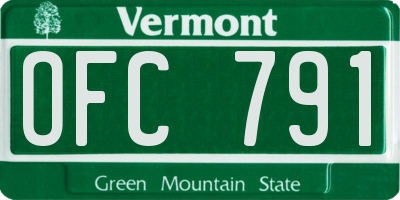 VT license plate OFC791