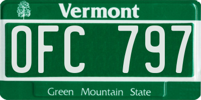 VT license plate OFC797