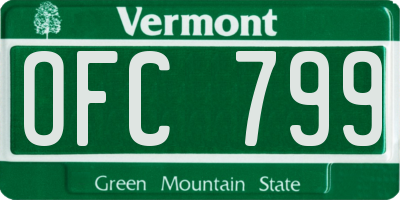 VT license plate OFC799