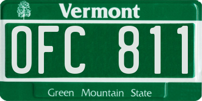 VT license plate OFC811