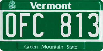 VT license plate OFC813