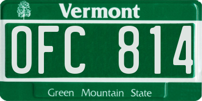 VT license plate OFC814