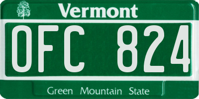 VT license plate OFC824