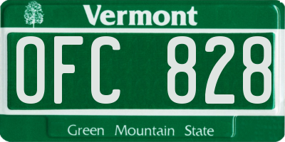 VT license plate OFC828