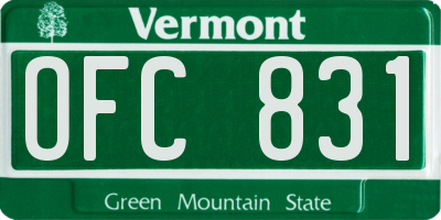 VT license plate OFC831