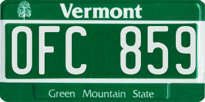 VT license plate OFC859
