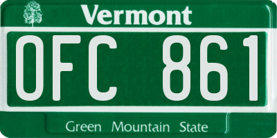 VT license plate OFC861