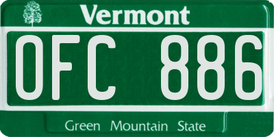 VT license plate OFC886