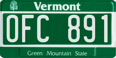 VT license plate OFC891