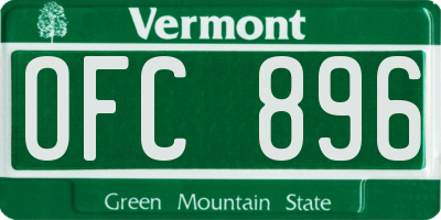 VT license plate OFC896