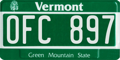 VT license plate OFC897