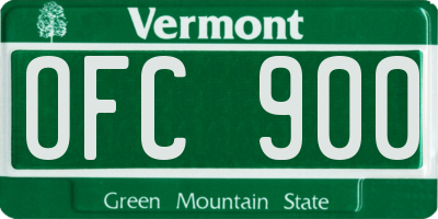 VT license plate OFC900