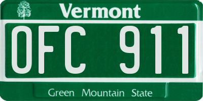 VT license plate OFC911