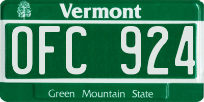 VT license plate OFC924