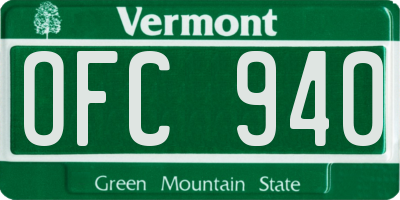 VT license plate OFC940